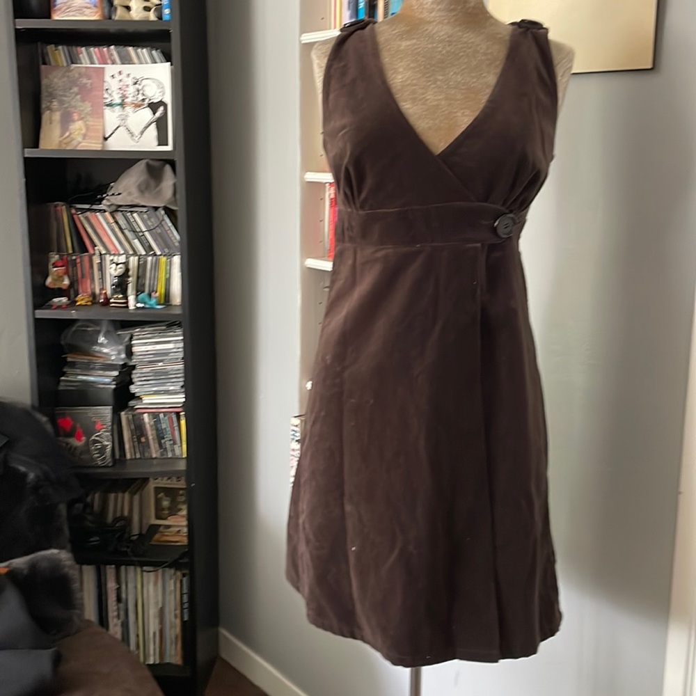 Brown velvet cocktail vintage dress